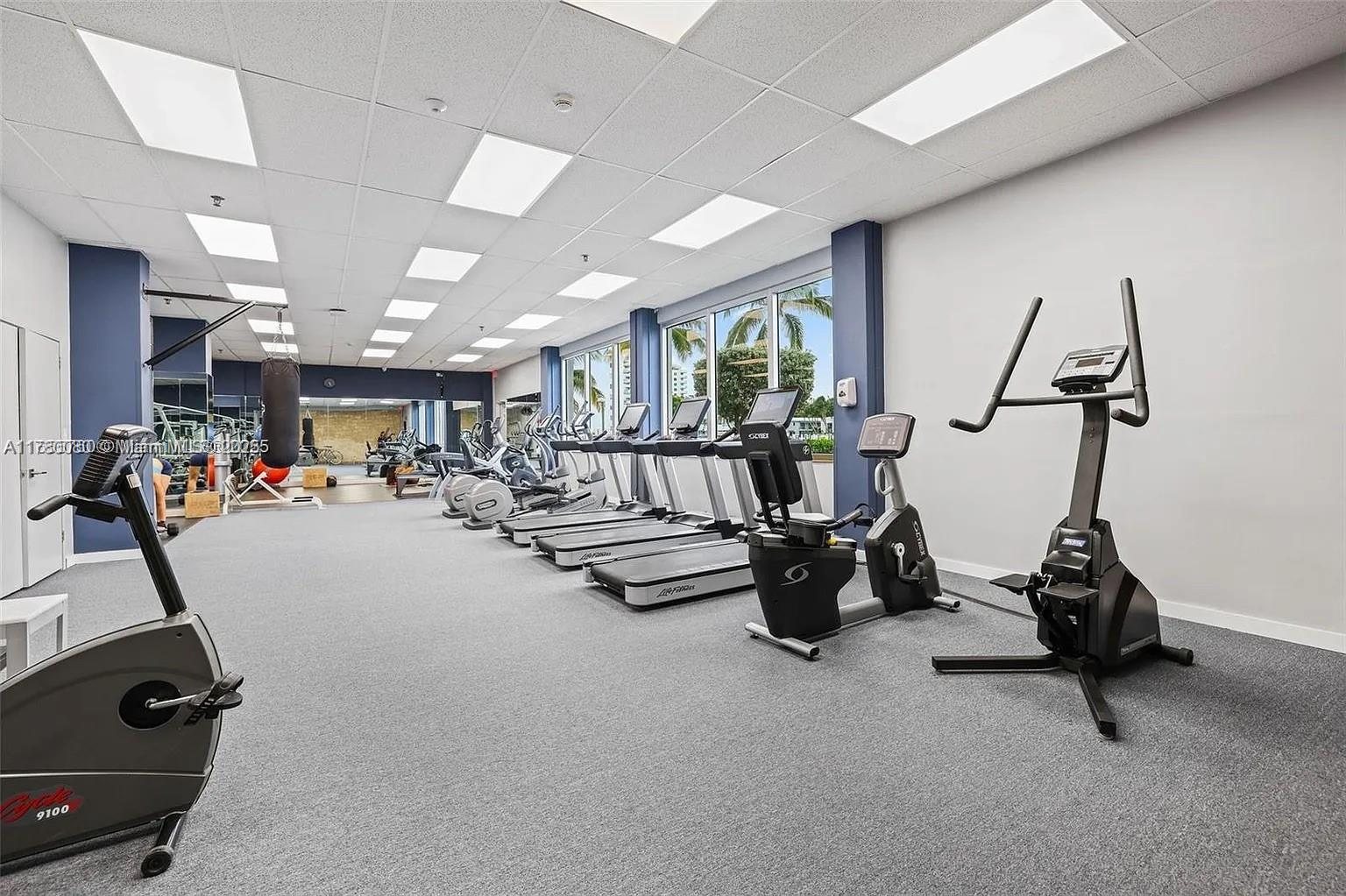 Fitness center with cardio and weight equipment