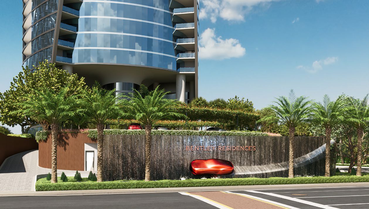 Porte-cochere arrival and gardens