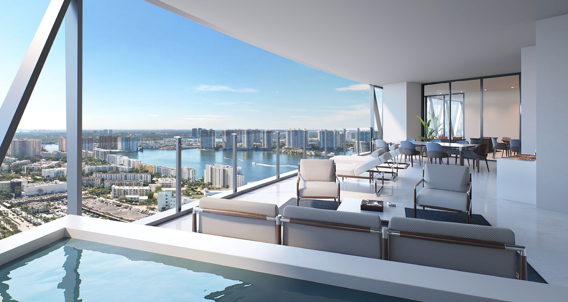 Terrace pool over the Intracoastal