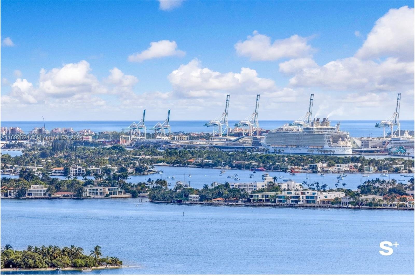 Biscayne Bay and PortMiami from the residences