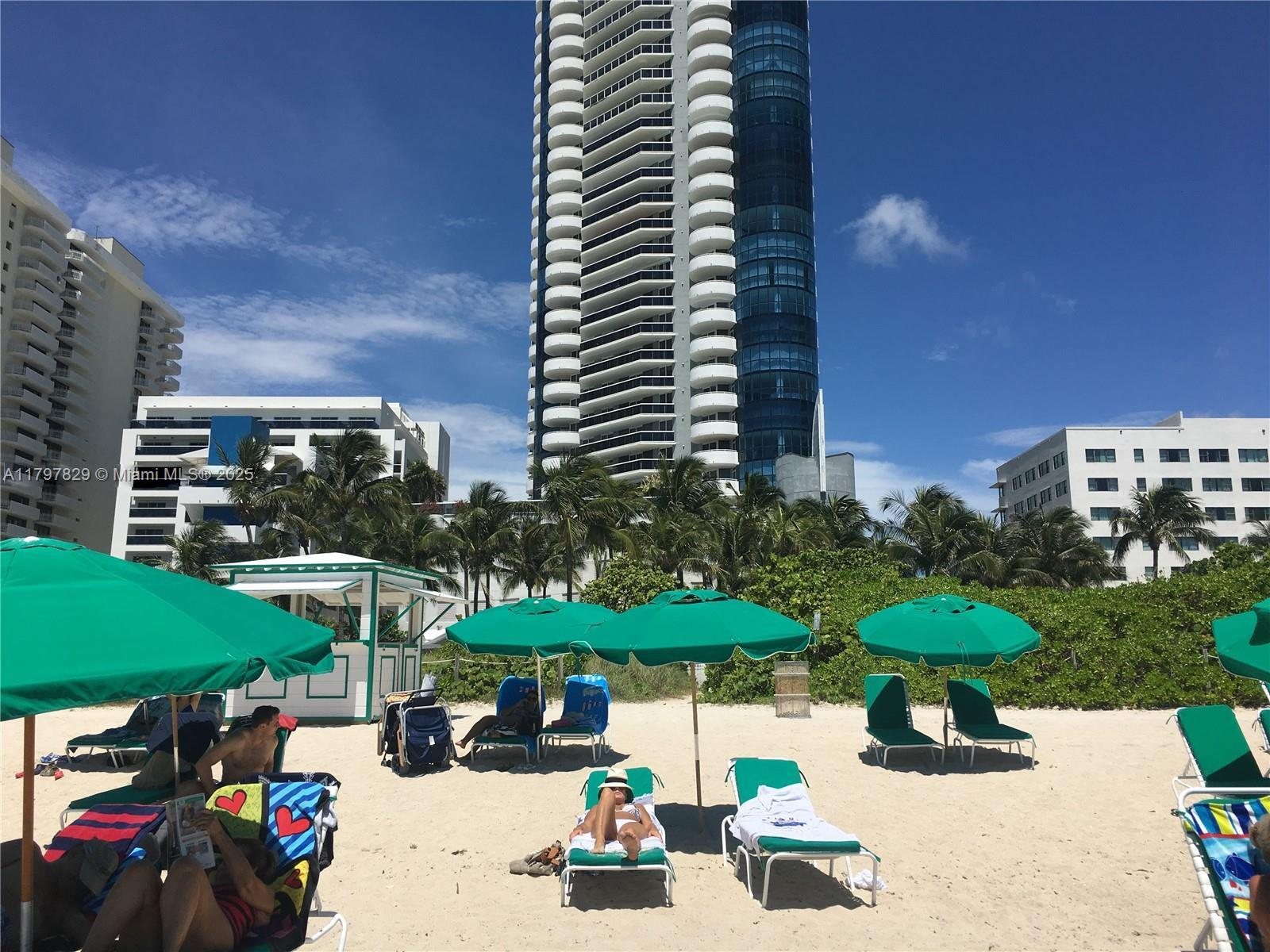 The beach directly behind the tower
