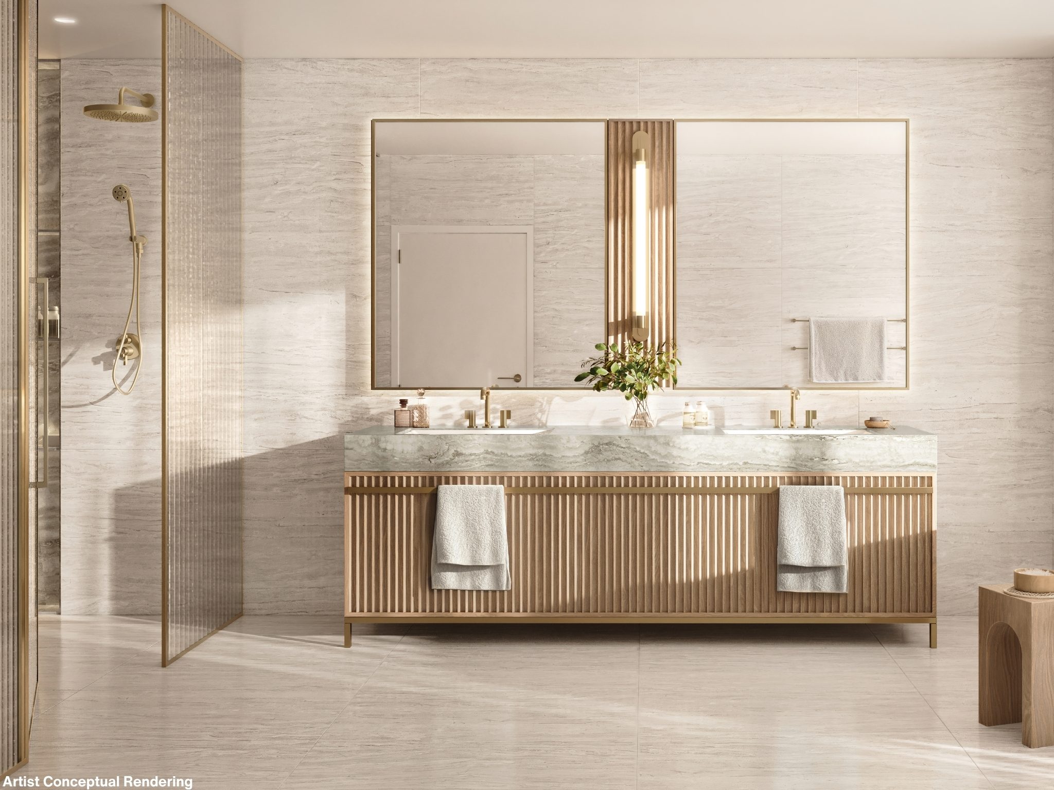 Primary bath with double vanity