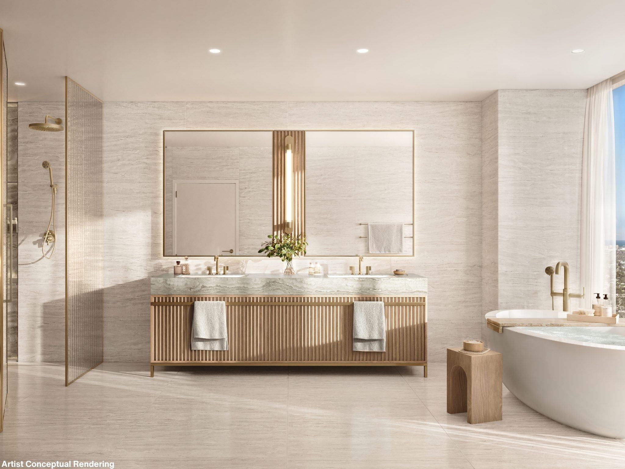 Primary bath with soaking tub