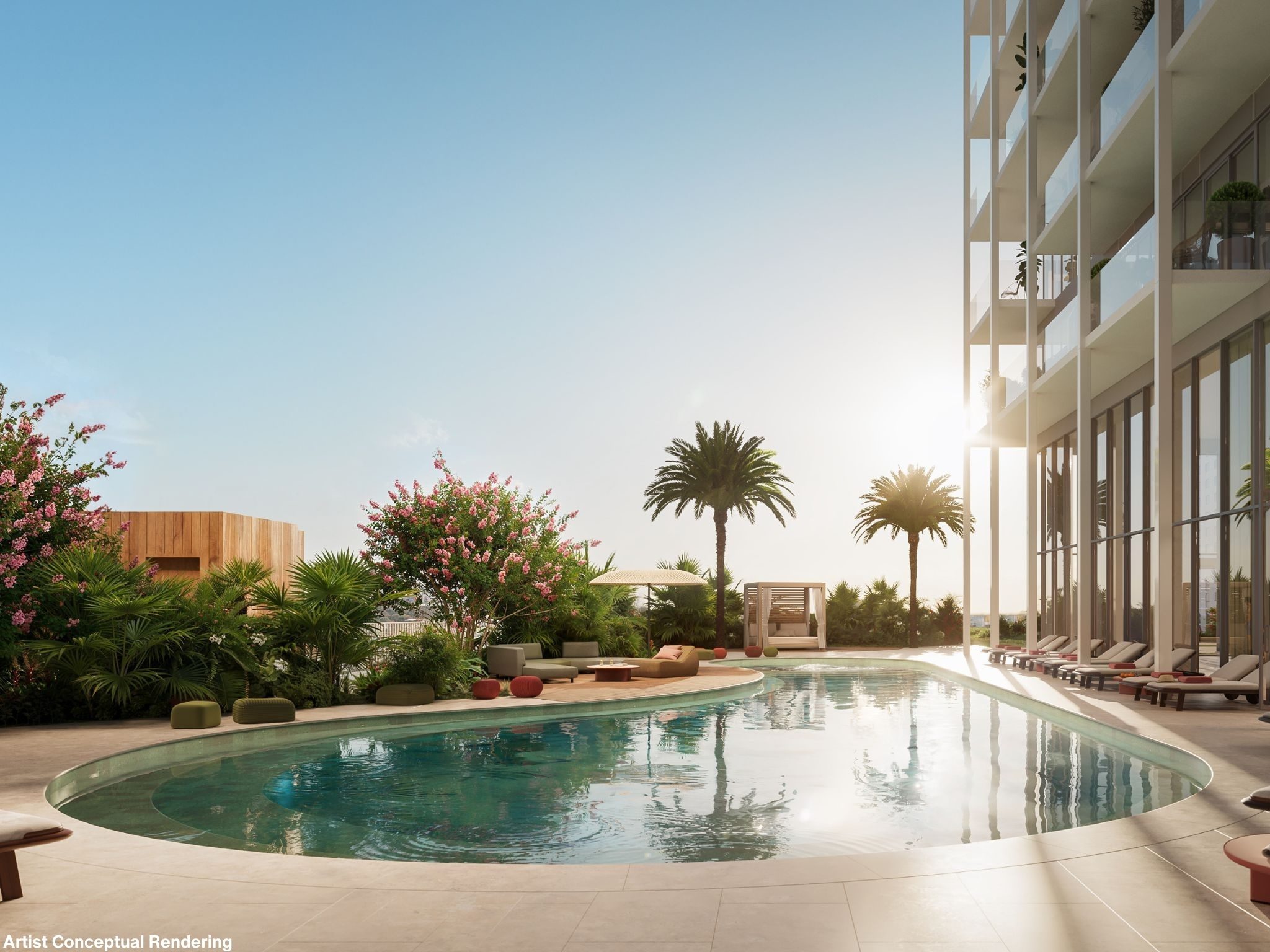 Second pool with garden terrace