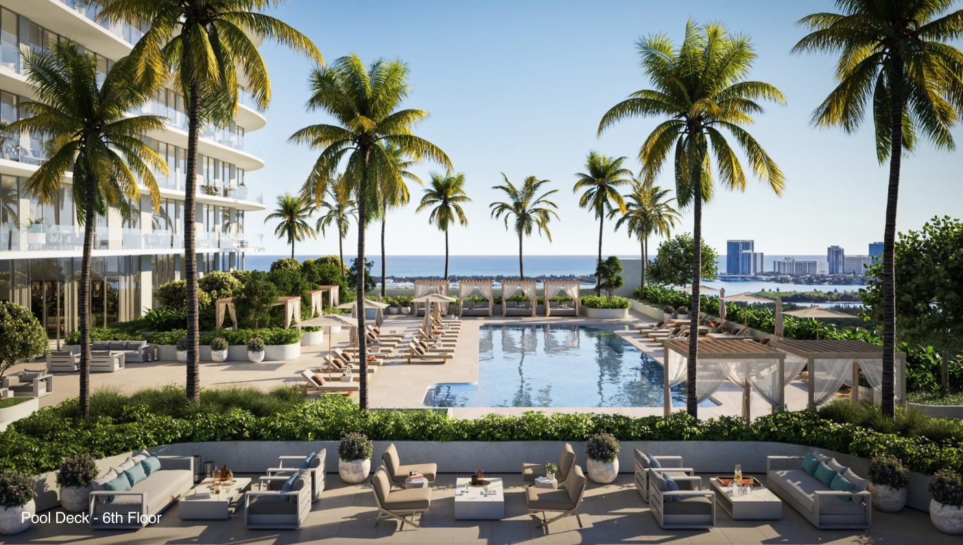 Sixth-floor pool deck with ocean views
