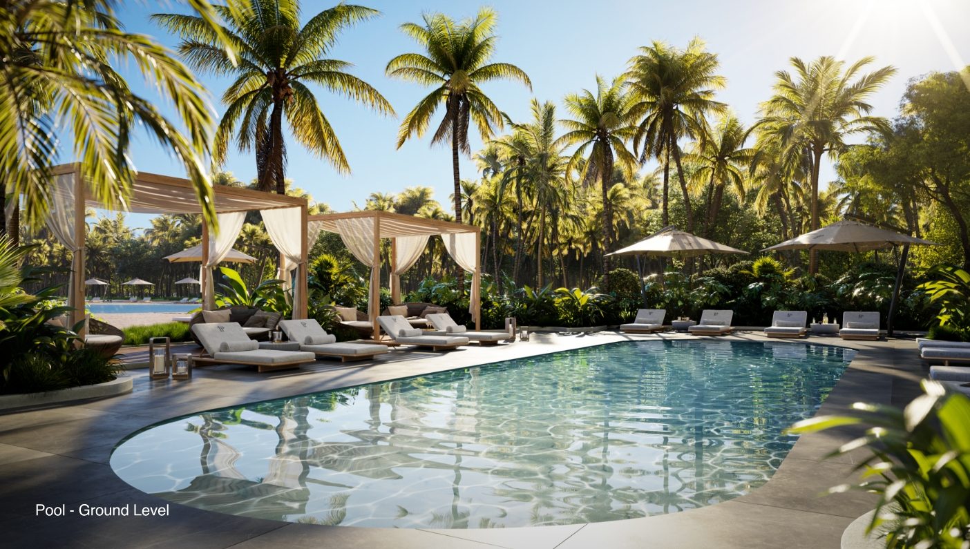 Ground-level pool