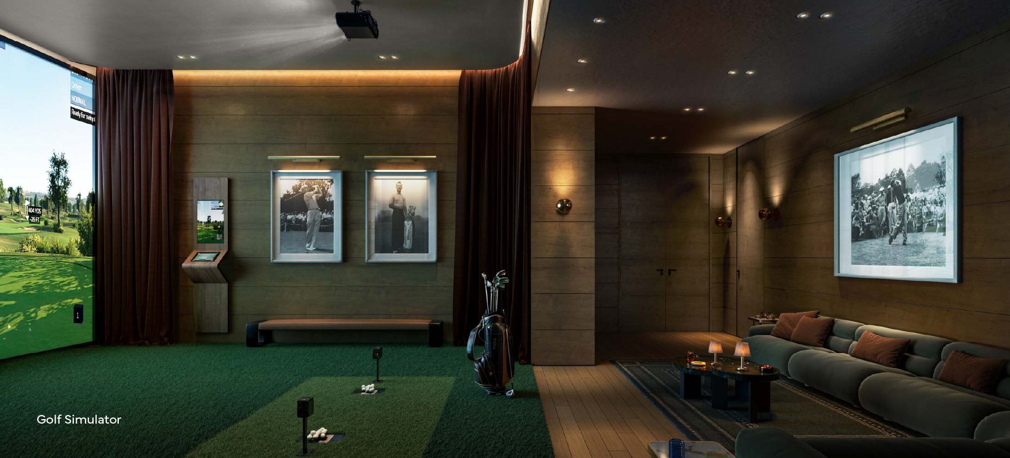Golf simulator studio