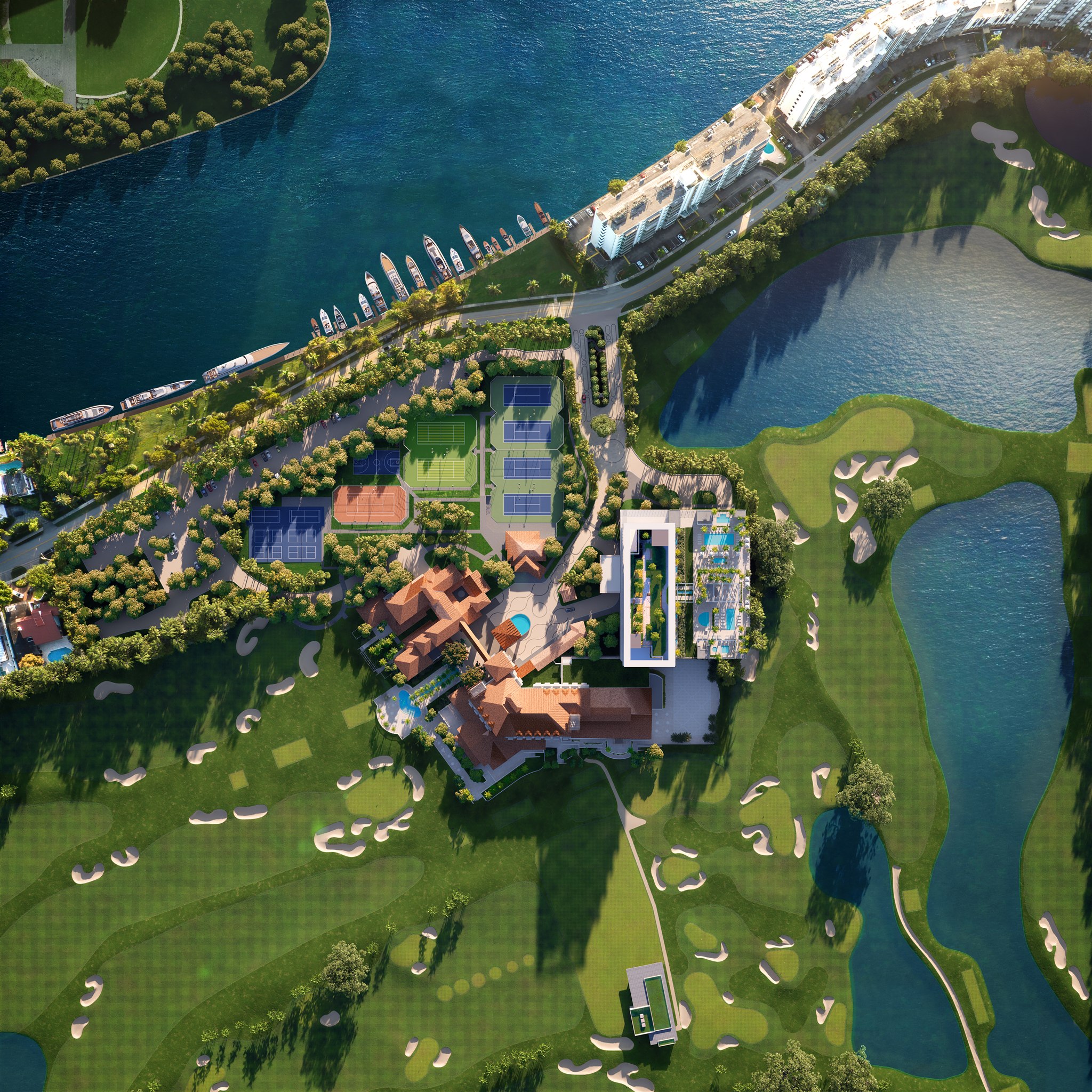 Overhead view of the 150-acre Shell Bay community
