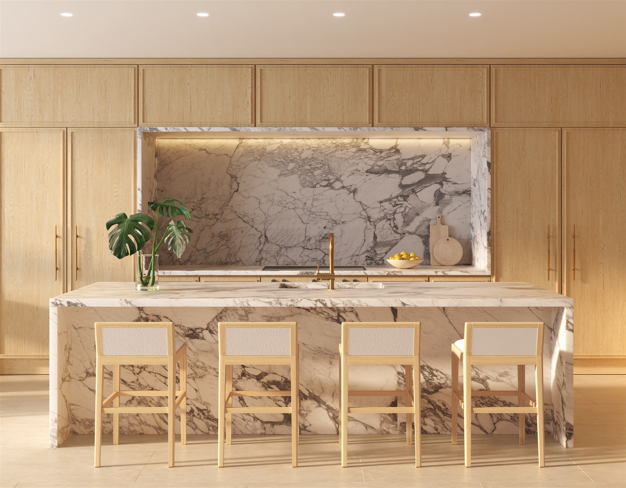 Marble kitchen with chef-caliber appliances