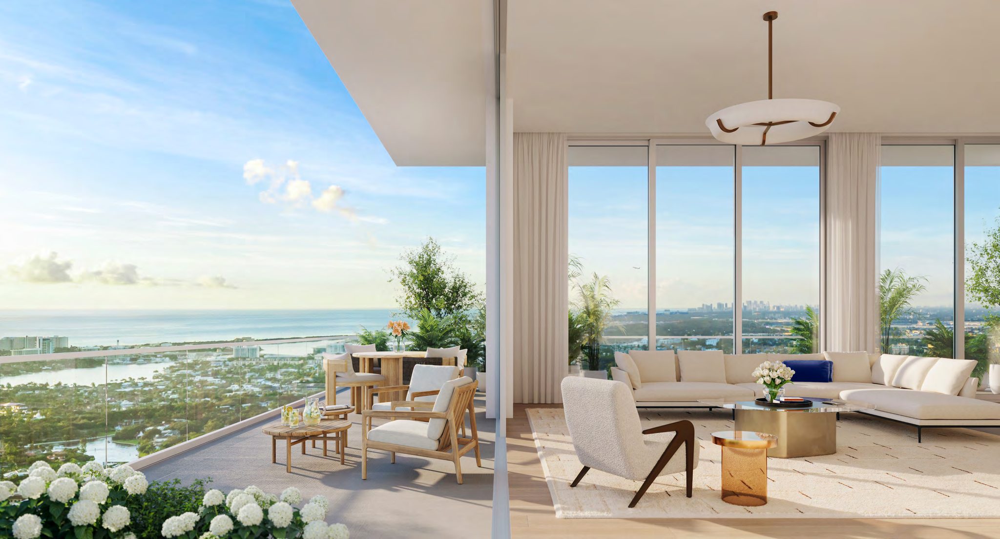 Residence terrace over the Intracoastal and Atlantic